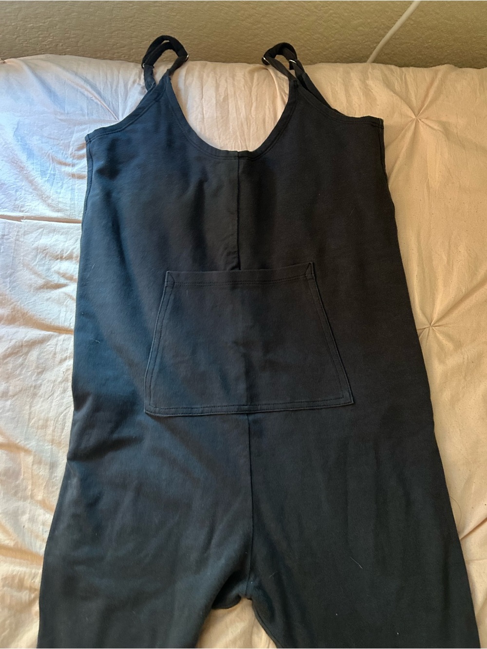 Etsy Kangaroo Pocket Stretchy Organic Cotton Flare Bell Bottom Jumpsuit - Picture 3 of 10